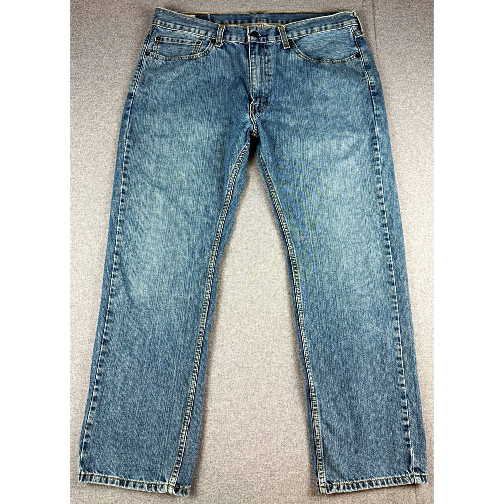 Levi's Mens Relaxed Straight Jeans Mid Rise Light Wash Cotton Zip 5-Pocket 36